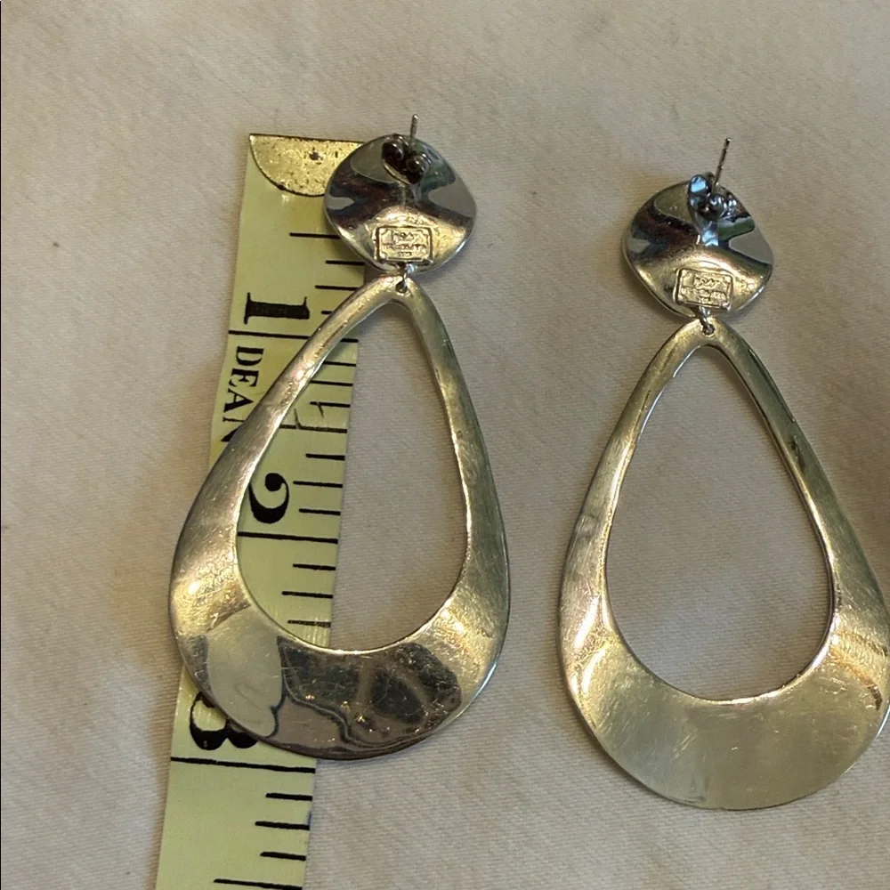 Ippolita Sterling Silver Large Hammered Double Drop Earrings